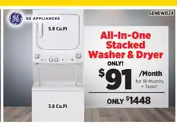 Surplus Furniture 27 GE Stacked Washer & Dryer Unit offer