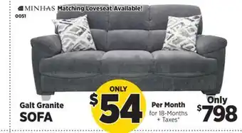 Surplus Furniture Galt Granite Sofa offer