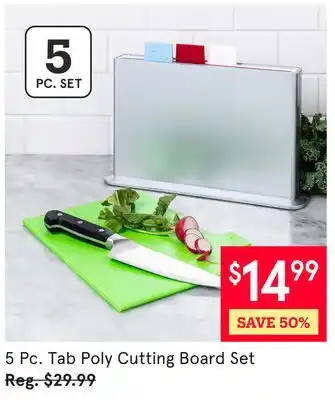 Kitchen Stuff Plus 5 Pc. Tab Poly Cutting Board Set offer