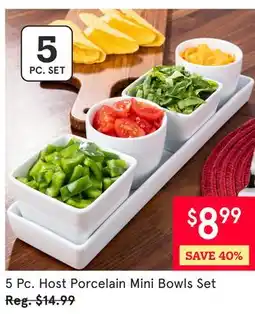 Kitchen Stuff Plus 5 Pc. Host Porcelain Mini Bowls Set offer