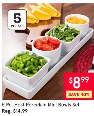Kitchen Stuff Plus 5 Pc. Host Porcelain Mini Bowls Set offer