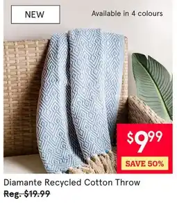Kitchen Stuff Plus 3 PC. SET Diamante Recycled Cotton Throw offer