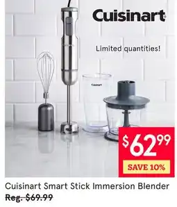 Kitchen Stuff Plus 3 PC. SET Cuisinart Smart Stick Immersion Blender offer