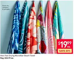 Kitchen Stuff Plus Waci Fast Drying Microfiber Beach Towel offer