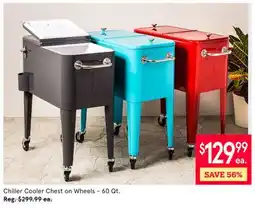 Kitchen Stuff Plus Chiller Cooler Chest on Wheels-60 Qt offer