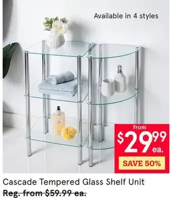 Kitchen Stuff Plus Cascade Tempered Glass Shelf Unit offer