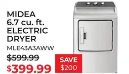TA Appliances & Barbecues MIDEA 6.7 cu. ft. ELECTRIC DRYER offer