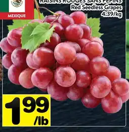 Supermarché PA RAISINS ROUGES SANS PÉPINS | Red Seedless Grapes offer
