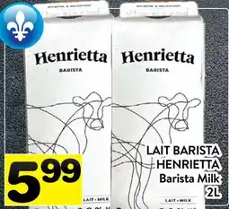 Supermarché PA LAIT BARISTA HENRIETTA | Barista Milk offer