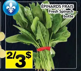 Supermarché PA ÉPINARDS FRAIS | Fresh Spinach botte offer