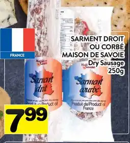 Supermarché PA SARMENT DROIT OU CORBÉ MAISON DE SAVOIE | Dry Sausage offer
