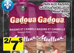Supermarché PA PAIN AUX RAISINS GADOUA MOELLEUX | Raisin Bread offer
