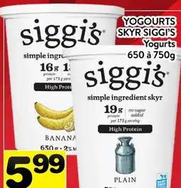 Supermarché PA YOGOURTS SKYR SIGGI'S | Yogurts offer