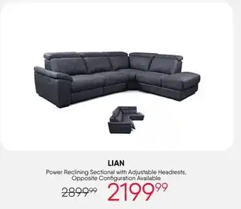 Meubles RD LIAN Power Reclining Sectional offer