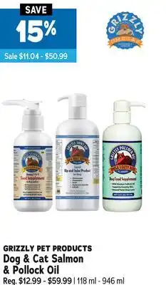Ren’s Pets Depot GRIZZLY PET PRODUCTS Dog & Cat Salmon & Pollock Oil offer