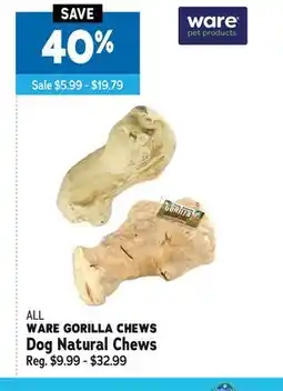Ren’s Pets Depot ALL WARE GORILLA CHEWS Dog Natural Chews offer