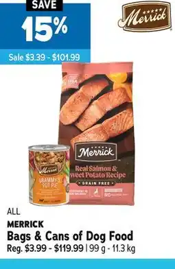 Ren’s Pets Depot ALL MERRICK Bags & Cans of Dog Food offer