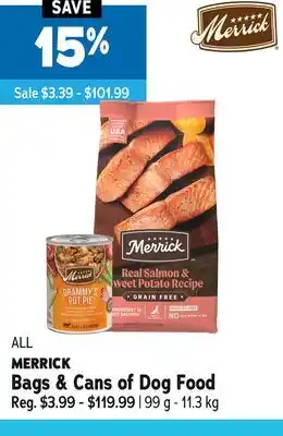 Ren’s Pets Depot ALL MERRICK Bags & Cans of Dog Food offer