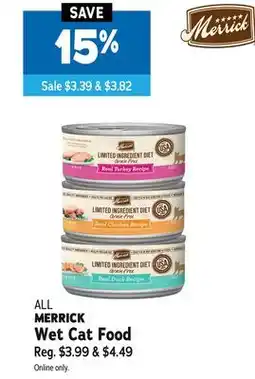 Ren’s Pets Depot ALL MERRICK Wet Cat Food offer