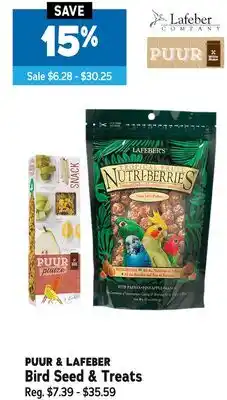 Ren’s Pets Depot PUUR & LAFEBER Bird Seed & Treats offer