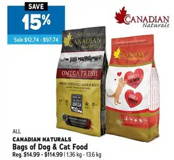 Ren’s Pets Depot ALL CANADIAN NATURALS Bags of Dog & Cat Food offer
