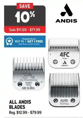 Ren’s Pets Depot ALL ANDIS BLADES offer