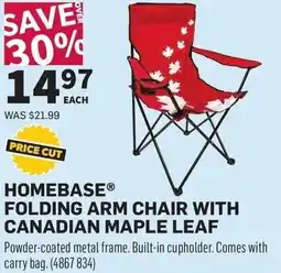 Co-op Homebase folding arm chair with canadian maple leaf offer