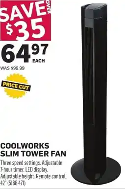 Co-op Coolworks slim tower fan offer