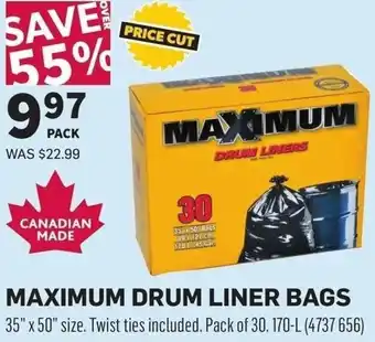 Co-op Maximum drum liner bags offer