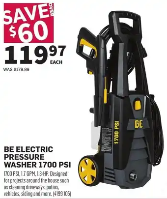 Co-op Be electric pressure washer 1700 PSI offer