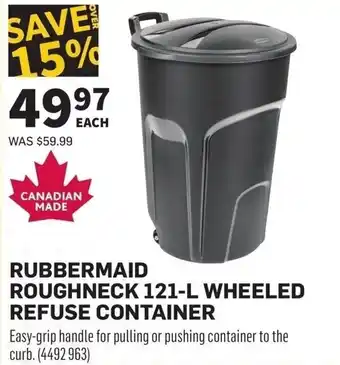 Co-op Rubbermaid roughneck 121-l wheeled refuse container offer