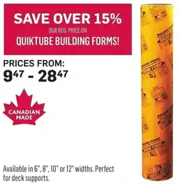 Co-op Quiktube building forms offer