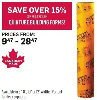 Co-op Quiktube building forms offer