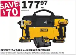 Co-op Dewalt 20-v drill and impact driver kit offer