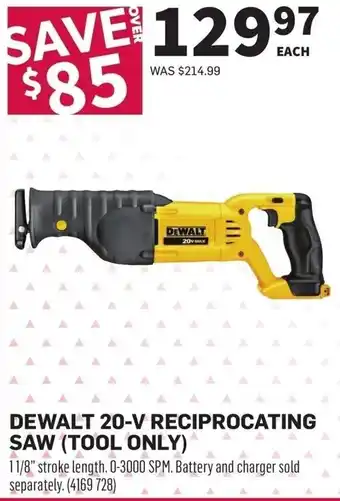 Co-op Dewalt 20-V reciprocating saw tool only offer