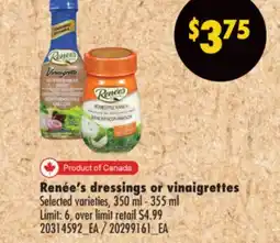 No Frills RENÉE'S DRESSINGS OR VINAIGRETTES, 350 ml - 355 ml offer