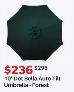 Dot Furniture 10' Dot Bella Auto Tilt Umbrella-Forest offer