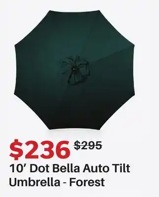 Dot Furniture 10' Dot Bella Auto Tilt Umbrella-Forest offer