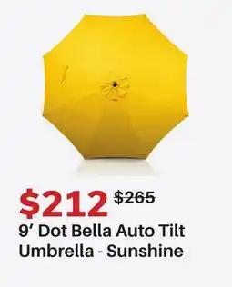Dot Furniture 9' Dot Bella Auto Tilt Umbrella-Sunshine offer