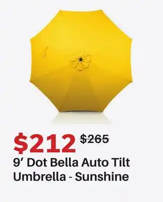 Dot Furniture 9' Dot Bella Auto Tilt Umbrella-Sunshine offer