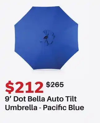 Dot Furniture 9' Dot Bella Auto Tilt Umbrella-Pacific Blue offer