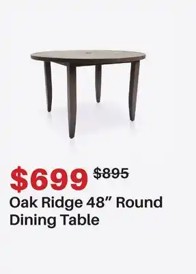 Dot Furniture Oak Ridge 48 Round Dining Table offer