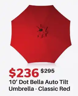 Dot Furniture 10' Dot Bella Auto Tilt Umbrella Classic Red offer