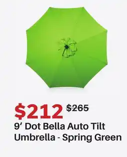 Dot Furniture 9' Dot Bella Auto Tilt Umbrella-Spring Green offer