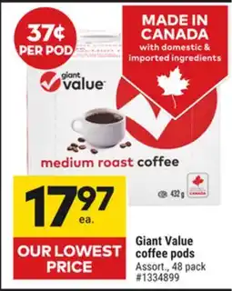 Giant Tiger Giant Value Medium Roast Coffee, 48-Pods offer
