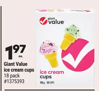 Giant Tiger Giant Value ice cream cups offer