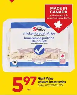 Giant Tiger Giant Value chicken breast strips offer