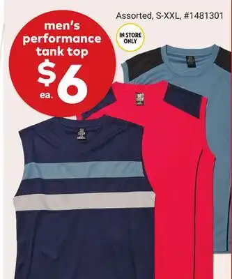 Giant Tiger men's performance tank top offer
