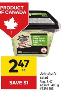 Giant Tiger Johnston's salad offer