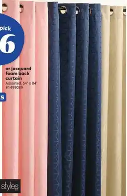 Giant Tiger jacquard foam back curtain offer